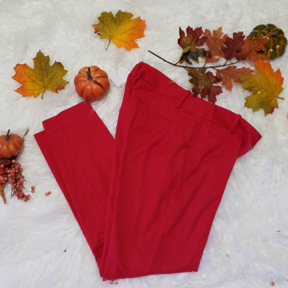 New Jcrew red crop pants size 2